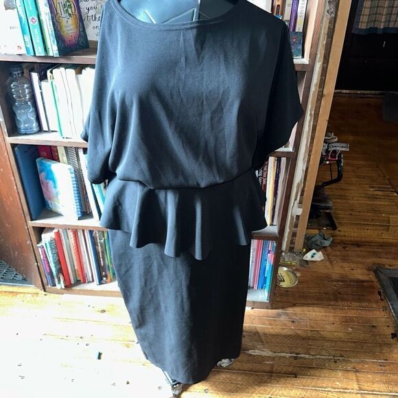 Boohoo Plus Dresses & Skirts - Boohoo plus slash neck peplum sz 20 little black dress